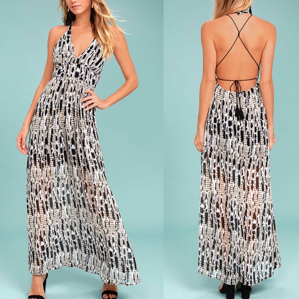 New BB Dakota Maxi Dress Halter Open back